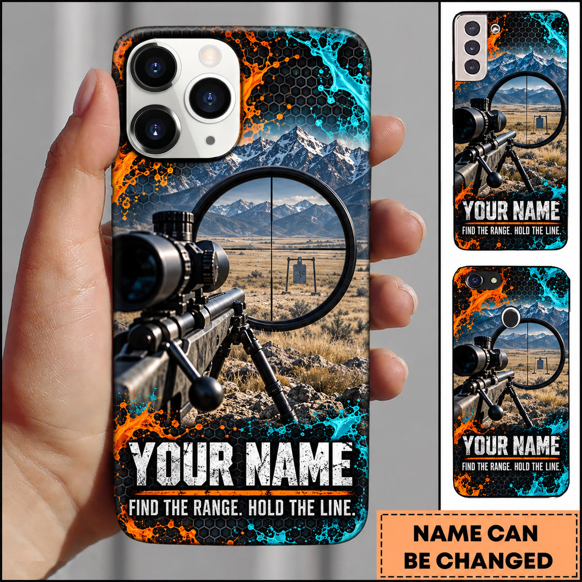Maxcorners Long Range Shooting Find The Range Hold The Line Personalized Name 3D Phone Case