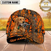 Maxcorners Blaze Orange Forest Camo Duck Hunting With Dogs Multi Options Personalized Name 3D Cap
