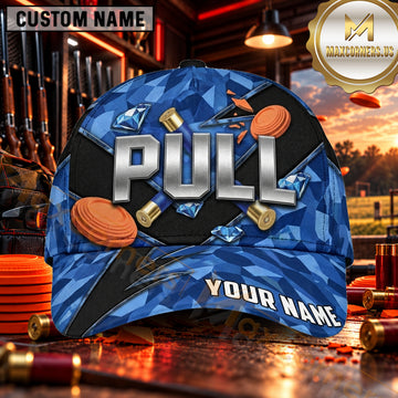 Maxcorners 3D PULL Geometric Camo Trap Shooting Personalized Name 3D Cap