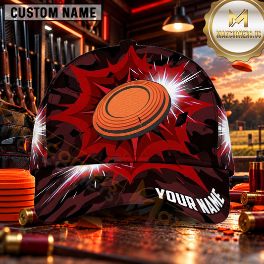 Maxcorners Exploding Clay Target Starburst Trap Shooting Personalized Name 3D Cap