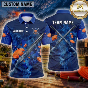 Maxcorners Clay Target Shooting Sport Swirl Multiple Options Personalized Name, Team Name 3D Shirt