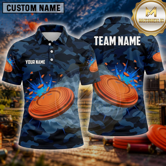 Maxcorners Trap Shooting Shirt Camo Clay Multiple Options Personalized Name, Team Name 3D Shirt