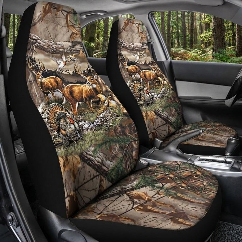 Maxcorners Elk Hunting Woodland Forest Car Seat Covers