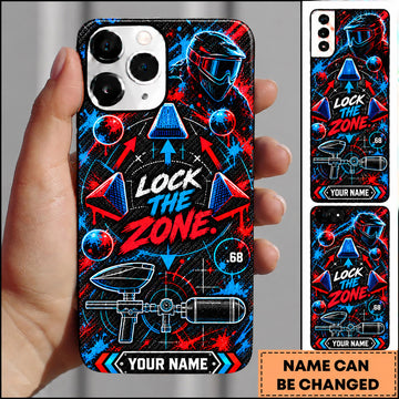 Maxcorners Paintball Lock The Zone Tactical Strategy Personalized Name 3D Phone Case