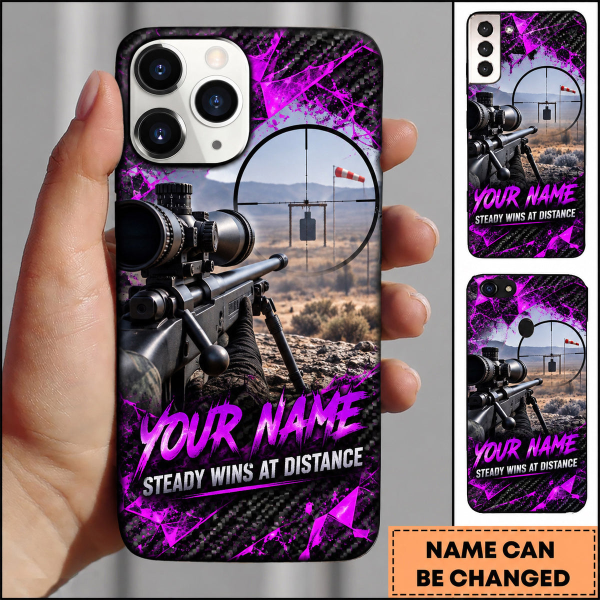 Maxcorners Long Range Shooting Steady Wins At Distance Personalized Name 3D Phone Case