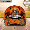 Maxcorners Blaze Orange Woodland Camo Duck Hunting With Dogs Multi Options Personalized Name 3D Cap