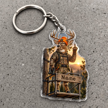 Maxcorners Moose Hunting Rustic Wilderness Outdoorsman Custom Name Trap Hunting Custom Gift 2D Flat Acrylic Ornament, Keychain