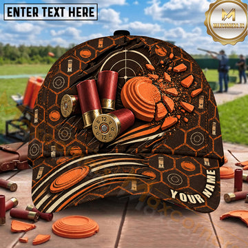 Maxcorners Trap Shooting Shotgun Shells Clay Explosion Multiple Options Personalized Name 3D Cap
