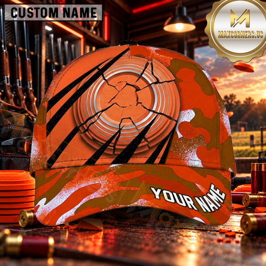 Maxcorners Cracked Clay Target Graphic Trap Shooting Personalized Name 3D Cap