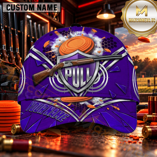 Maxcorners Crossed Shotguns Target Shield Trap Shooting Personalized Name 3D Cap