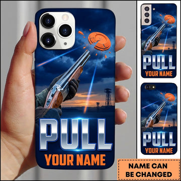 Maxcorners Sunset Clay Shotgun Pull Shooting Sports Personalized Name Trap Shooting Phone Case