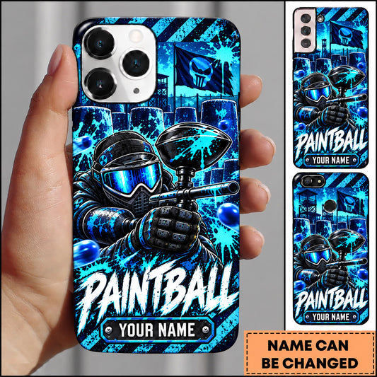 Maxcorners Paintball Futuristic Masked Player Personalized Name 3D Phone Case