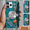 Maxcorners Metallic Pull Shotgun Blue Clay Target Personalized Name Trap Shooting Phone Case