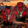 Maxcorners Whitetail Buck Antler Geometric Camo Personalized Name 3D Hoodie