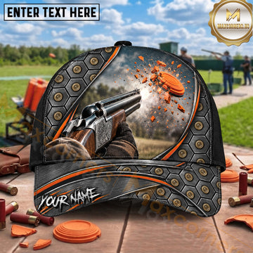Maxcorners Trap Shooting Exploding Clay Target Shotgun Multiple Options Personalized Name 3D Cap