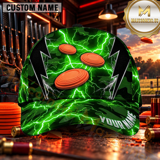 Maxcorners Electric Lightning Clay Targets Trap Shooting Personalized Name 3D Cap
