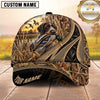 Maxcorners Sunset Marshland Gold Trim Duck Hunting Dog Cap, Multiple Breeds Personalized Name 3D Cap
