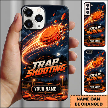 Maxcorners Trap Shooting Fire Trail Clay Target Personalized Name 3D Phone Case