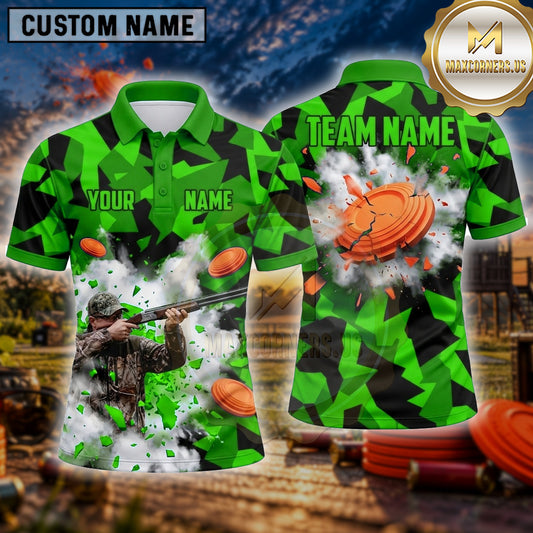 Maxcorners Trap Shooting Shirt Clay Target Shooting Explosive Impact Multiple Options Personalized Name, Team Name 3D Shirt