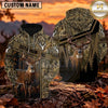 Maxcorners Whitetail Deer Hunting Woodland Camo Personalized Name 3D Hoodie