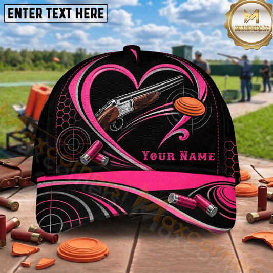 Maxcorners Trap Shooting Ribbon Shotgun Target Design Multiple Options Personalized Name 3D Cap