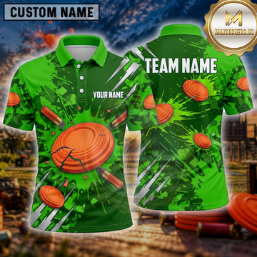 Maxcorners Clay Shooting Crossed Rifles Multiple Options Personalized Name, Team Name 3D Shirt