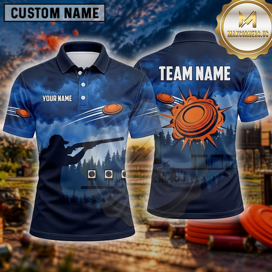 Maxcorners Trap Shooting Shirt Clay Target Shooting Outdoor Landscape Multiple Options Personalized Name, Team Name 3D Shirt