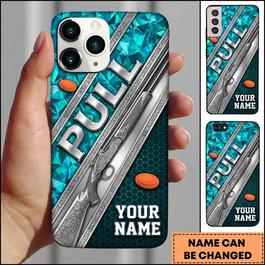 Maxcorners 12 Gauge Shooting Badge Pull Clay Target Personalized Name Trap Shooting Phone Case