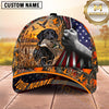 Maxcorners Dog Hunting And Duck Hunting American Flag Woodland Design Multiple Options Personalized Name 3D Cap