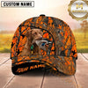 Maxcorners Blaze Orange Forest Camo Duck Hunting With Dogs Multi Options Personalized Name 3D Cap