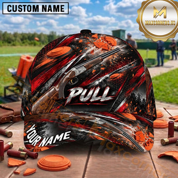 Maxcorners Trap Shooting Western Tooled Leather Crossed Shotguns Pull Graphic Multiple Options Personalized Name 3D Cap