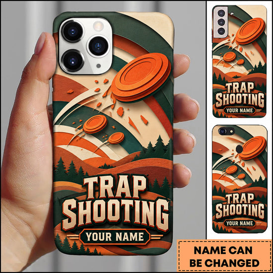 Maxcorners Trap Shooting Retro Mountain Clay Target Personalized Name 3D Phone Case