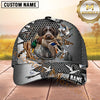 Maxcorners Dog Hunting And Duck Hunting Metallic Mesh Waterfowl Artwork Multiple Options Personalized Name 3D Cap