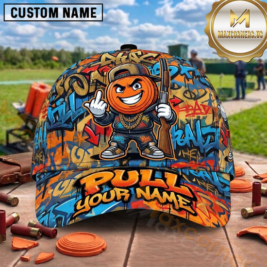 Maxcorners Trap Shooting Shotgun Clay Targets Honeycomb Pull Graphic Multiple Options Personalized Name 3D Cap