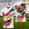 Maxcorners Trap Shooting Ripped American Flag Shotgun Shell Emblem Multiple Options Personalized Name, Team Name 3D Shirt