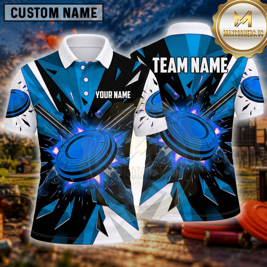 Maxcorners Trap Shooting Shirt Clay Shooting Shattered Geometric Multiple Options Personalized Name, Team Name 3D Shirt