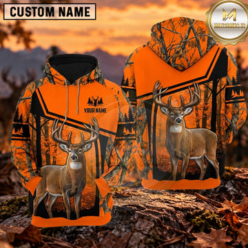 Maxcorners Deer Hunting Funny Bucking Awesome Personalized Name 3D Hoodie