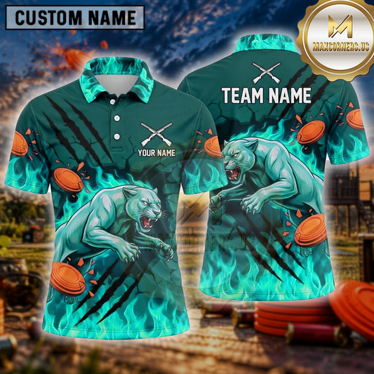 Maxcorners Trap Shooting Shirt Panther Predator Multiple Options Personalized Name, Team Name 3D Shirt