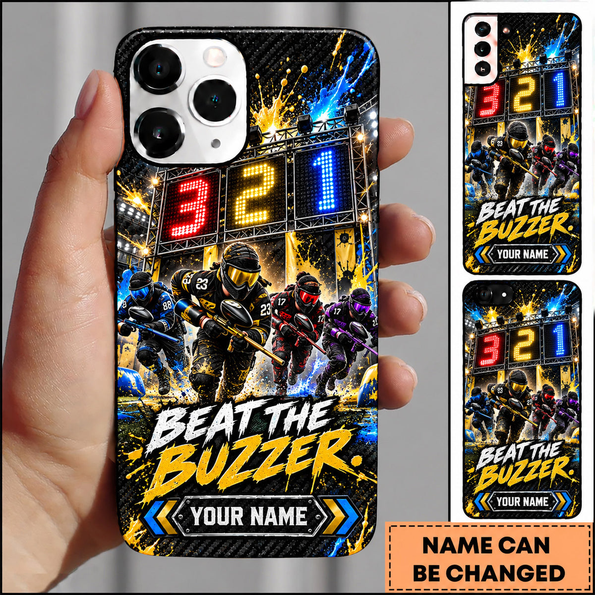 Maxcorners Paintball Beat The Buzzer Team Battle Personalized Name 3D Phone Case
