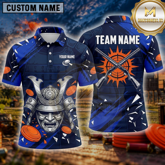 Maxcorners Trap Shooting Shirt Clay Shooting Flame Skull Multiple Options Personalized Name, Team Name 3D Shirt