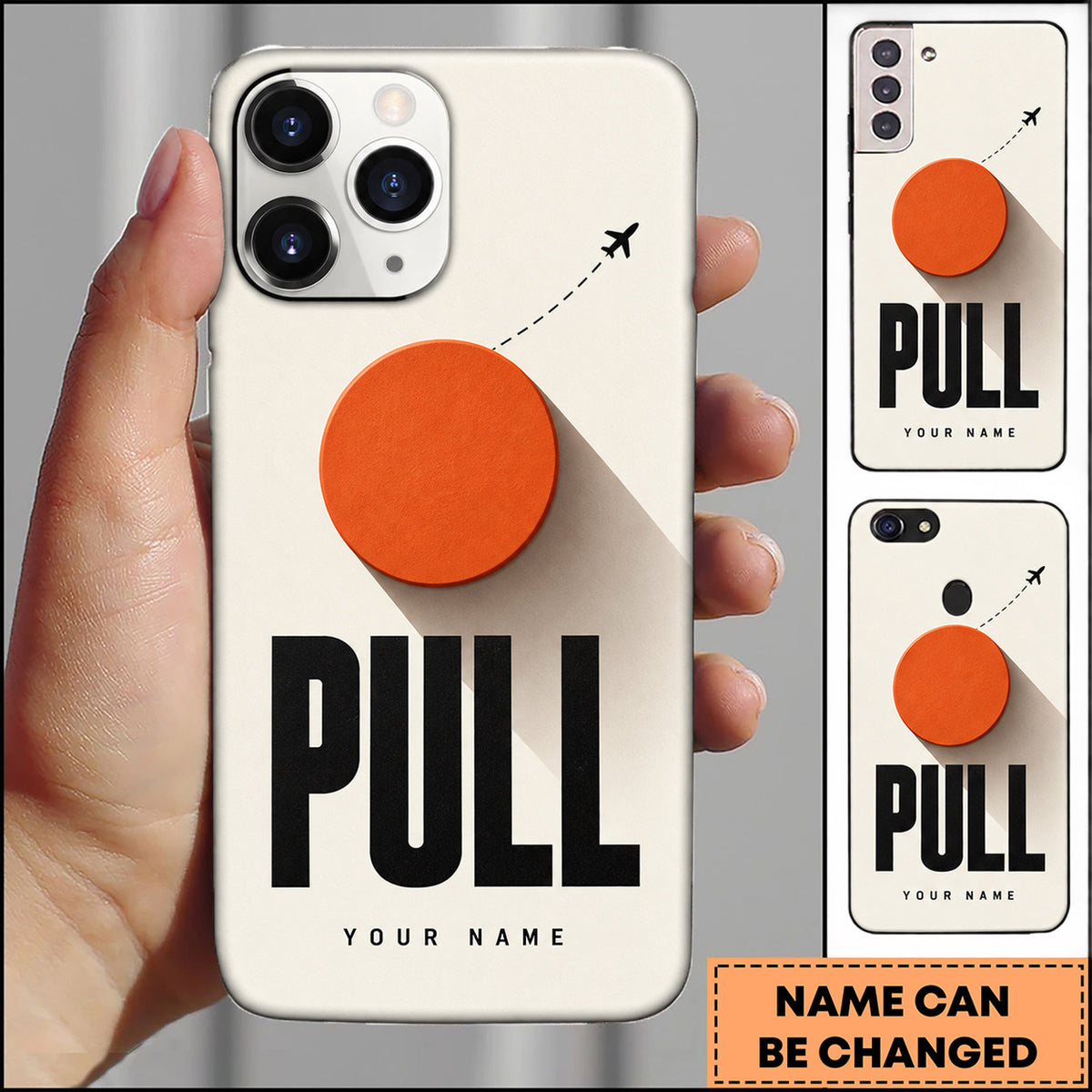 Maxcorners Trap Shooting Minimal Clay Target Pull Personalized Name 3D Phone Case
