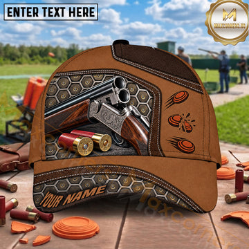 Maxcorners Trap Shooting Revolver Shotgun Shells Multiple Options Personalized Name 3D Cap