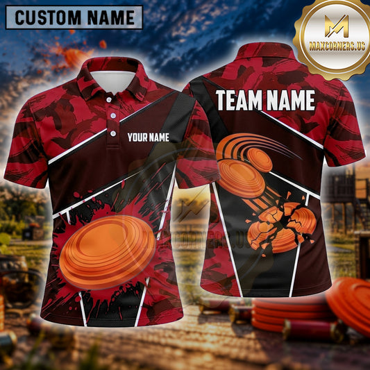 Maxcorners Trap Shooting Shirt Clay Burst Impact Multiple Options Personalized Name, Team Name 3D Shirt