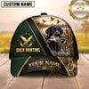 Maxcorners Luxury Green Leather Gold Accent Duck Hunting Dog Cap, Multiple Breeds Personalized Name 3D Cap
