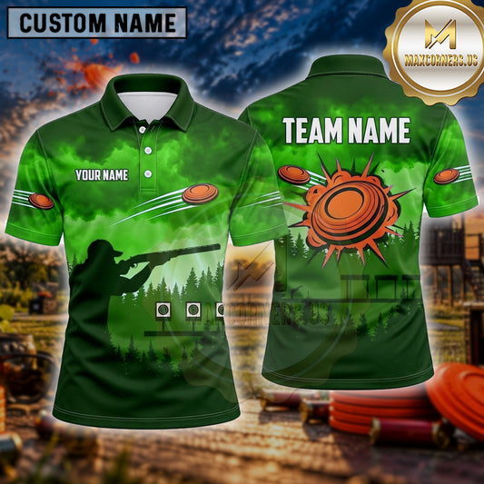Maxcorners Trap Shooting Shirt Clay Target Shooting Outdoor Landscape Multiple Options Personalized Name, Team Name 3D Shirt