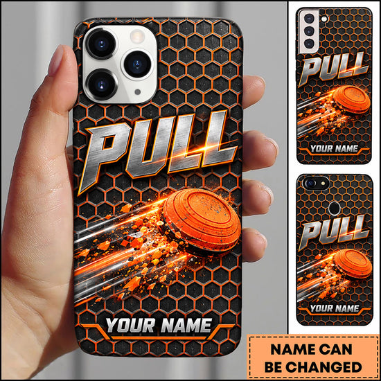 Maxcorners Trap Shooting Honeycomb Fire Trail Clay Target Personalized Name 3D Phone Case