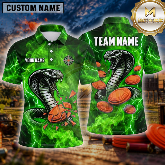 Maxcorners Trap Shooting Shirt Cobra Venom Lightning Multiple Options Personalized Name, Team Name 3D Shirt