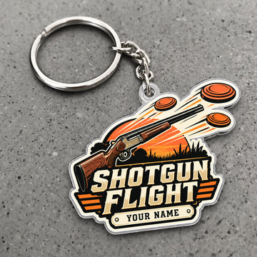 Maxcorners Clay Shooting Shotgun Flight Flying Clay Targets Custom Name Custom Gift 2D Flat Acrylic Ornament, Keychain