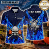 Maxcorners Skull Flaming Crossed Rifles Multiple Options Personalized Name, Team Name 3D Shirt