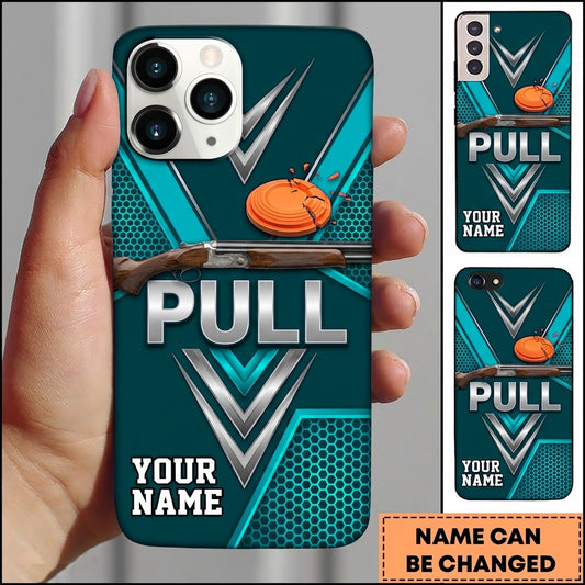 Maxcorners Geometric Shooting Crest Pull Clay Target Personalized Name Trap Shooting Phone Case